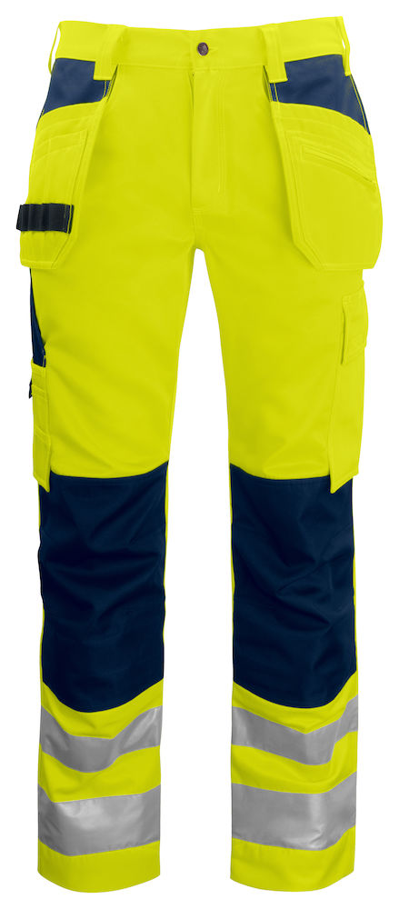 ProJob 6531 Warnschutz Arbeitshose mit Knieverstärkung und Hängetaschen EN ISO 20471 Klasse 2